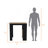 Arial Kitchen Island In Melamine With A Door And Open Storage, Black/Natural Oak