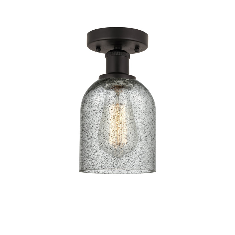 Plafonnier semi-encastré Reiko, Gris anthracite, Bronze huilé, H 9,75 po x l 5 po x P 5 po