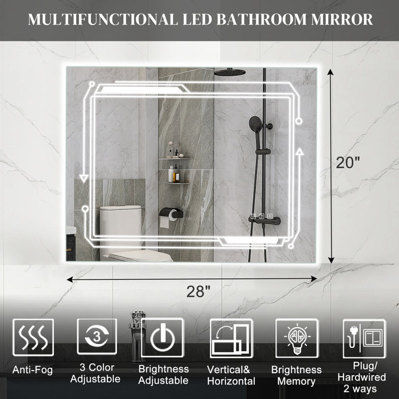 Miroir de salle de bain Casanas, 28 po x 20 po