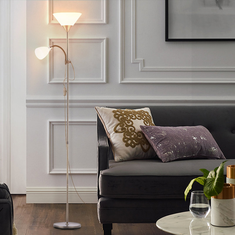 175cm Polished Torchiere Floor Lamp