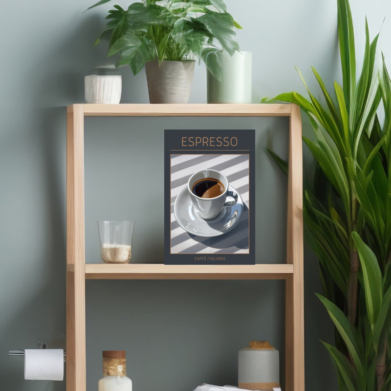 Espresso Morning Light, art mural contemporain, H 18 po x l 12 po