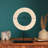 Sculpture | Bone-Inlaid Decorative Circle on Black Iron Stand | Table Décor