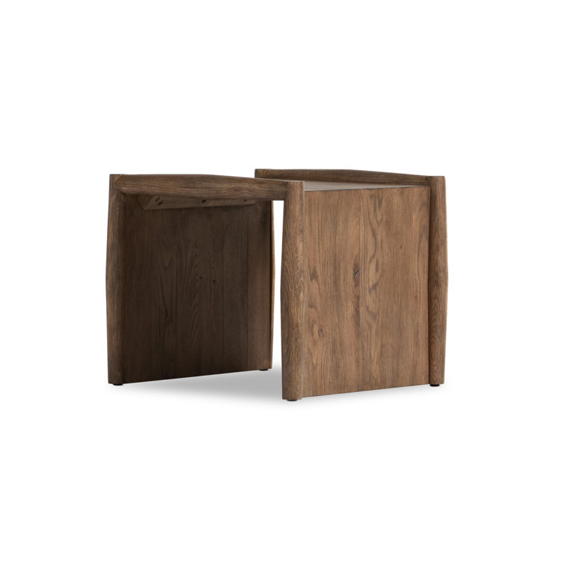 Glenview Solid Wood End Table, Weathered Oak