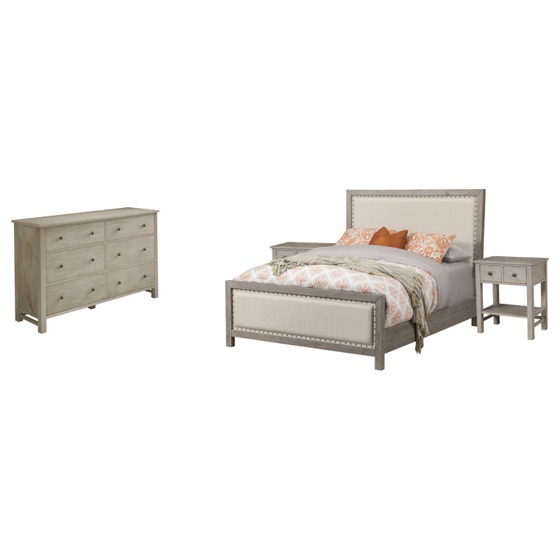Ensemble de chambre à coucher tapissier standard 4 pièces Aguirre