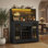 Bar avec éclairage à DEL et porte-bouteilles, armoires de bar avec tiroir et porte-verre, buffet avec tablettes de rangement