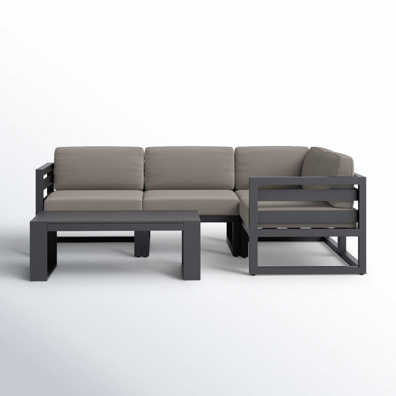 Smith 4-Person Sunbrella® Patio Seating Group, Canvas Charcoal, Slate