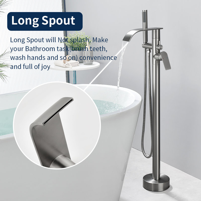 Floor Tub Spout, Brushed Nickel