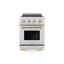 ZLINE Autograph 24 in. Satin Stainless Paramount Induction Range with 3 Elements & Bronze Accents-1308200552