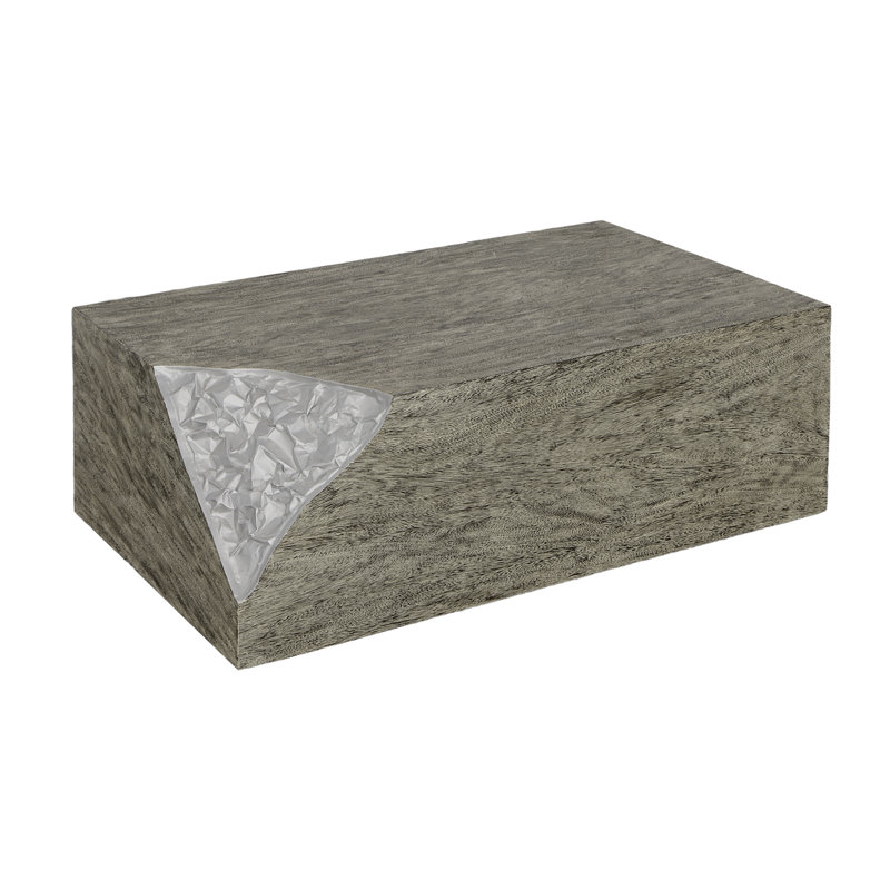 Chiseled Coffee Table, Gray Stone, Silver
