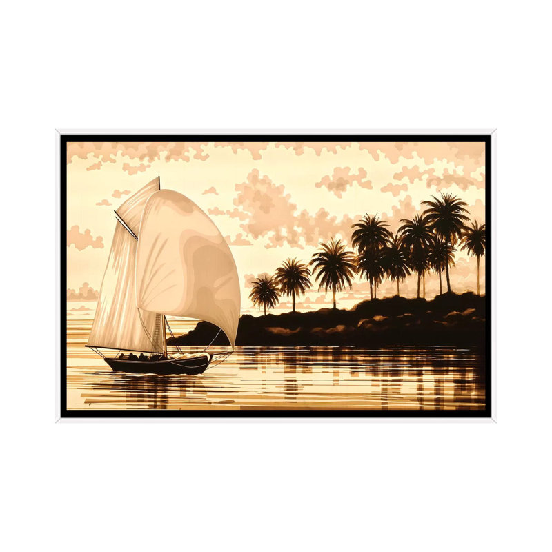 Sail 1 Piece Wall Art on Canvas, 66.04 cm H x 45.72 cm W, White Framed