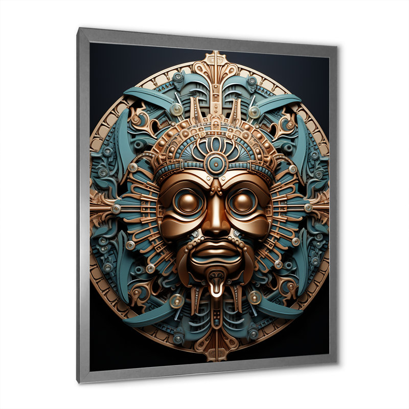 Native Force Mask II - reproduction sur toile, Cadre photo argenté, H 44 po x l 34 po x P 1,5 po