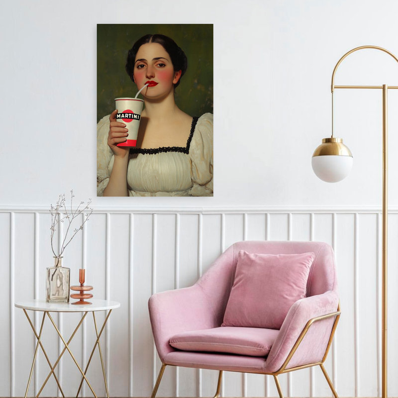 Art contemporain rétro, romantique, surréel, H 24 po x l 16 po