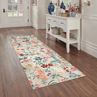 Tapis cerise lavable à la machine avec envers antidérapant