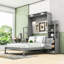 Full/Queen Murphy Bed with Drawers,Shelves and LED Lights-1079025139-1079025140