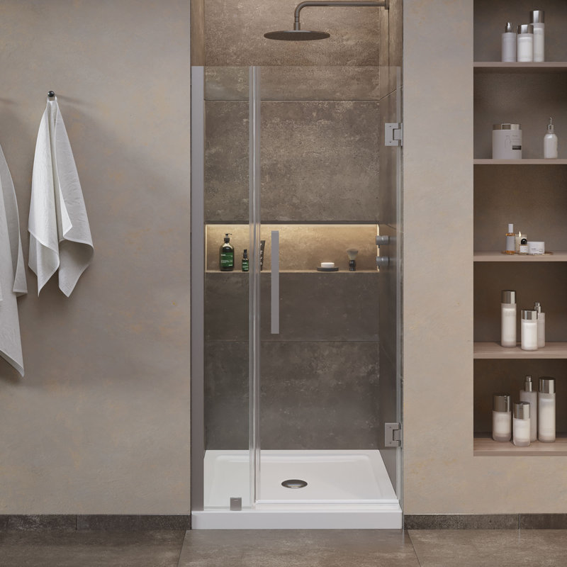 OVE Decors Panama 36 In. W X 36 In. D X 74 3/4 In. H Alcove Frameless Pivot Hinge Shower Door Kit With Base Pan, 2025
