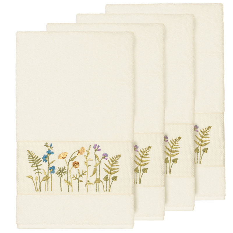 Ensemble de serviettes en coton turc 4 pièces Serenity, Crème