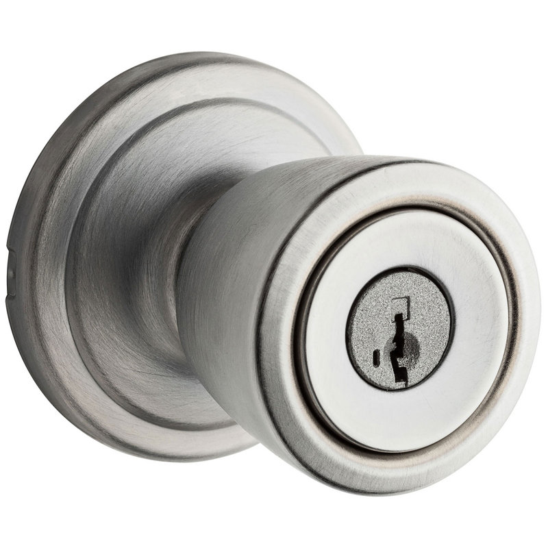 Abbey Keyed Entry Knob featuring SmartKey Security, Satin Chrome