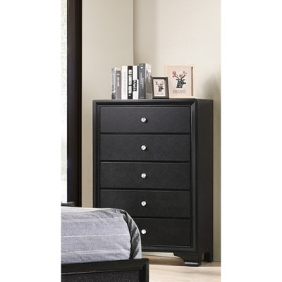 Mobilier de chambre à coucher en bois à motif de commode à cinq tiroirs 1 pièce