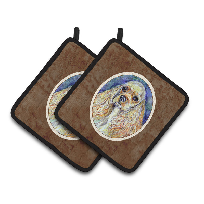 Caroline's Treasures Buff Cocker Spaniel Polyester Potholder