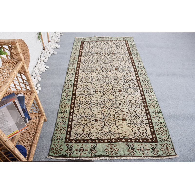 Tapis décoratifs, tapis tissés à plat, tapis rétro, tapis brun Oushak, tapis 3,4 x 7,3 pi, tapis turcs