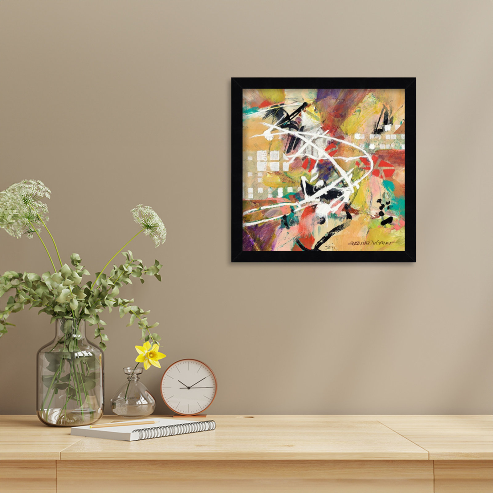 Sutter "Boogie" Print by Suzanne McCourt, 13" H x 13" W, Black