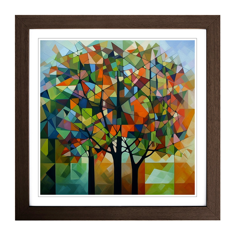 Tree Cubism - Framed Print, Walnut