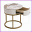 Table basse en pierre frittée pour chambre à coucher de salon, texture de marbre ultrabrillante facile à nettoyer, robuste et amp; Assemblage rapide