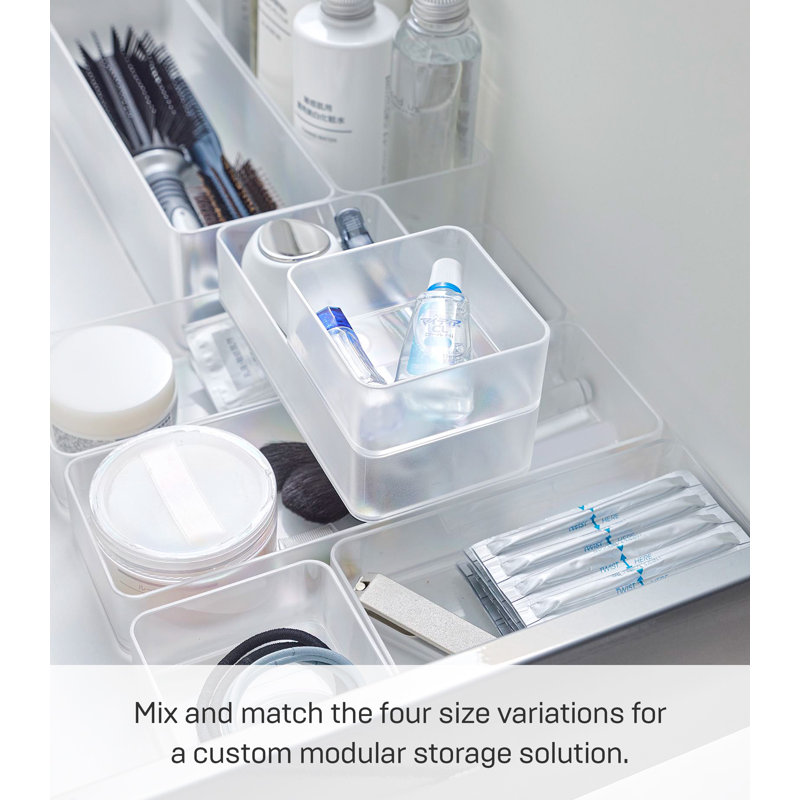 Yamazaki Home Stackable Organizers [Set Of 2] - Four Sizes, Small, White