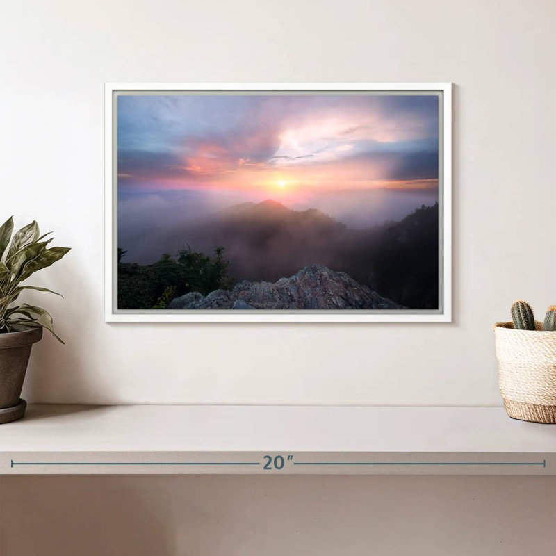 Paysage de Great Smoky Mountain, Cadre flottant blanc, 13 po x 9 po