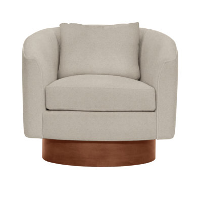 Camino 32'' Wide Genuine Leather Top Grain Leather Swivel Barrel Chair