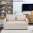Woodro Convertible Sofa Bed with Three USB Ports, Two Side Pockets, Two Cup Holders and 360° Swivel Phone Holder-913572769