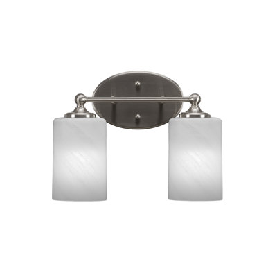 Capri Light Bath Bar Shown With 4" White Marble Glass