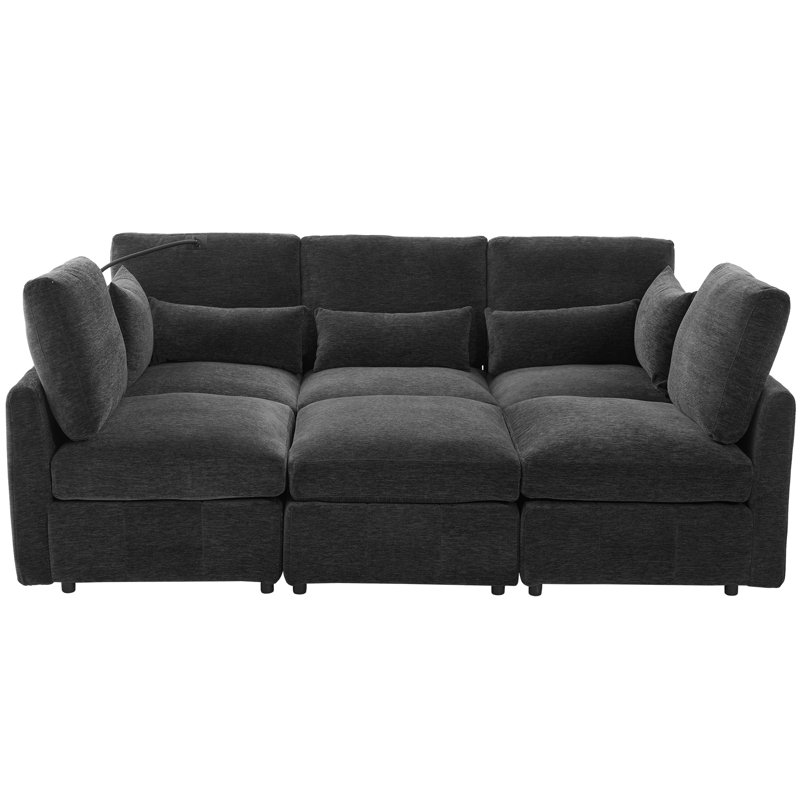 Canapé modulaire Modern, Chenille noir