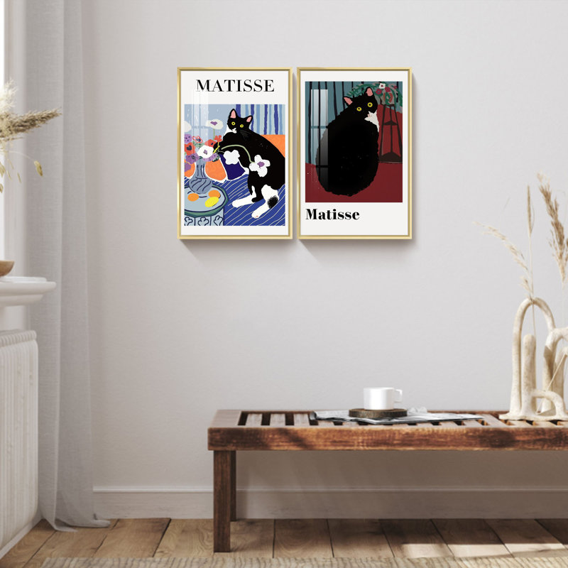 "Matisse", reproduction d'art encadrée sur toile par Henri Matisse, H 16 po x l 24 po x P 1 po, Encadrement doré