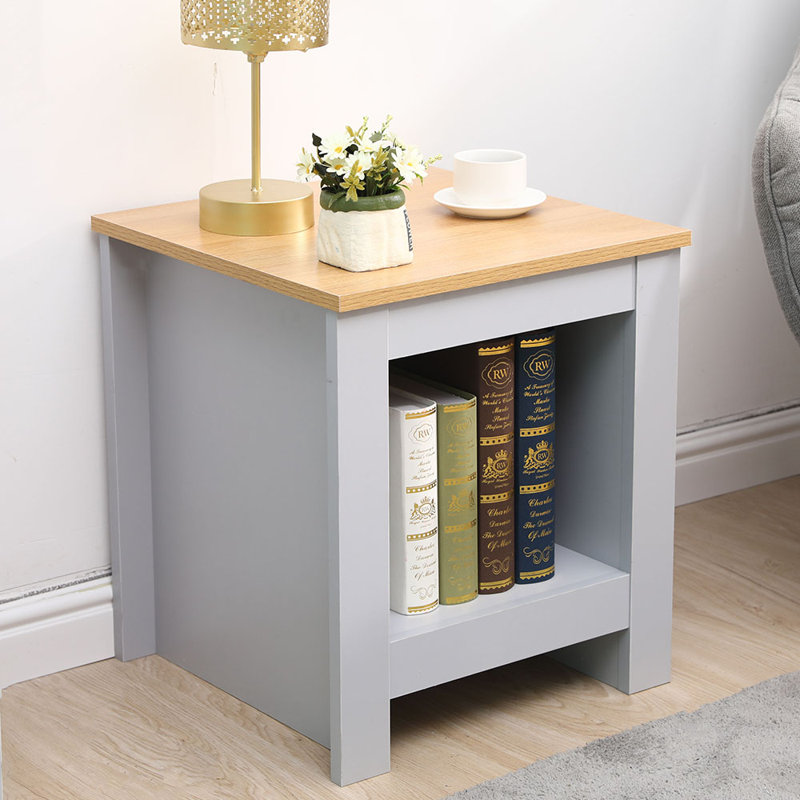 Spark Floor Shelf End Table, Grey