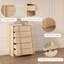 Commode 5 tiroirs Modern Space-Saving - Commode de chambre en bois avec poignées verticales - Rangement compact 5 tiroirs
Couleur du bois naturel Bois naturel