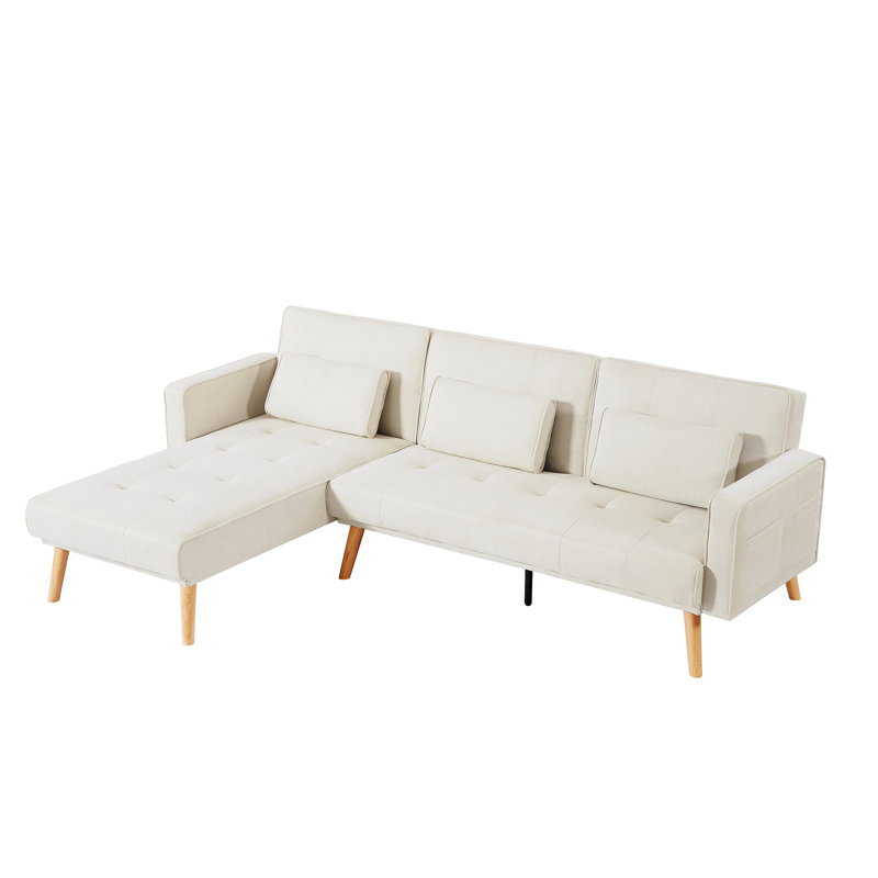 Canapé modulaire 2 pièces Jenal, Tissu ivoire