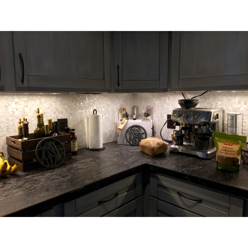 CNK Arctic 0.8" x 0.8" White Seashell Mosaic Tile Mesh Backed Waterproof - 1 Sq Ft Kitchen Installations