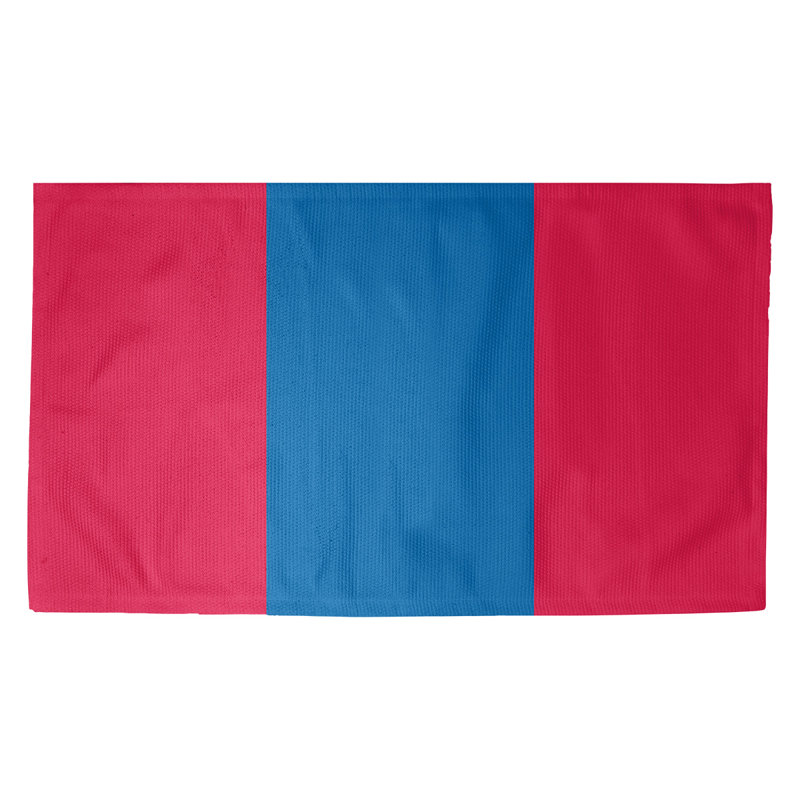 Tapis rouge/bleu rayé, Rectangle 5 pi x 3 pi