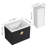 28" Wall-Mounted Bathroom Vanity With Ceramic Sink and Side Cabinet, Soft Close Doors, 00112WH-06328BCT Combination Cabinet(KD-Packing)