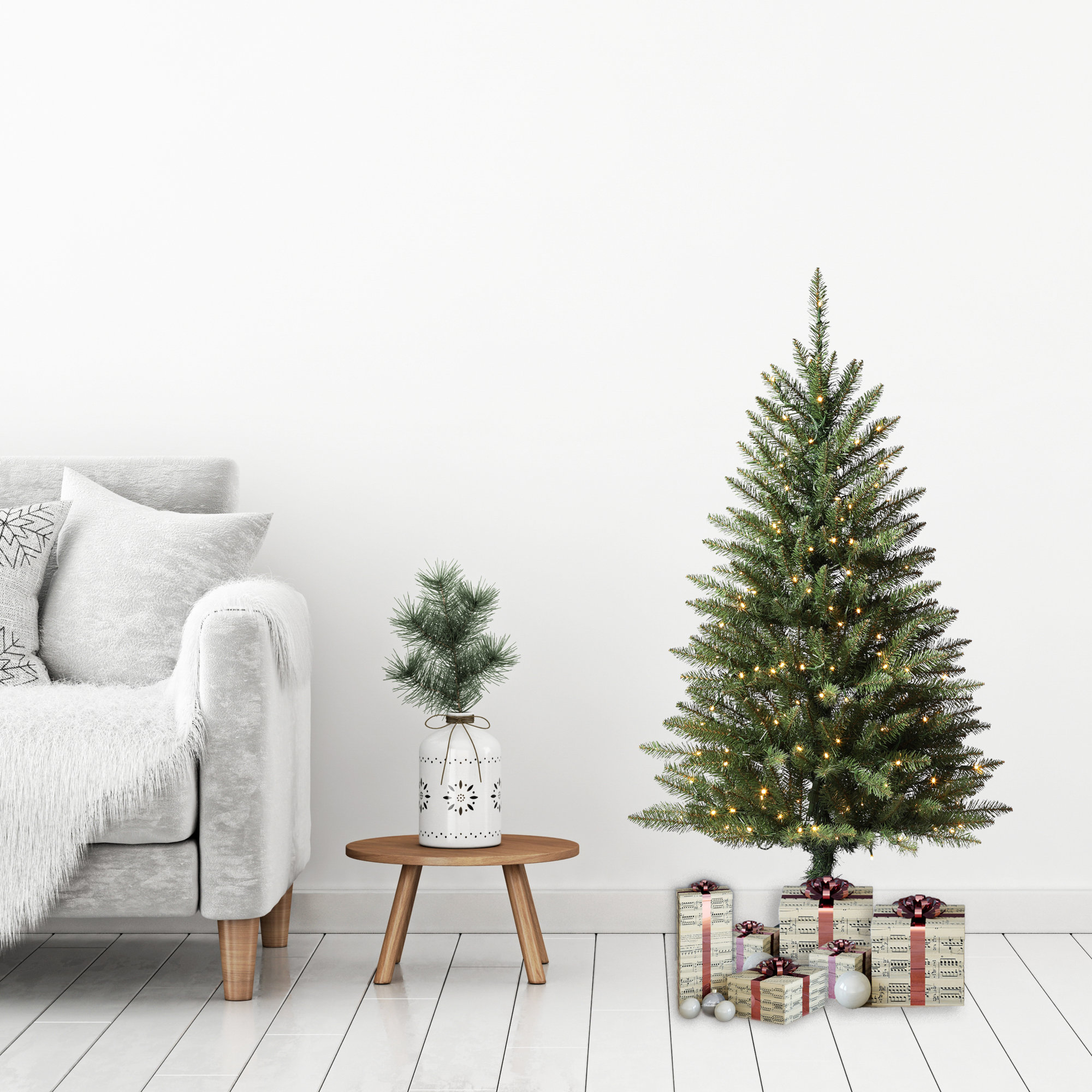 48' Lighted Artificial Fir Christmas Tree