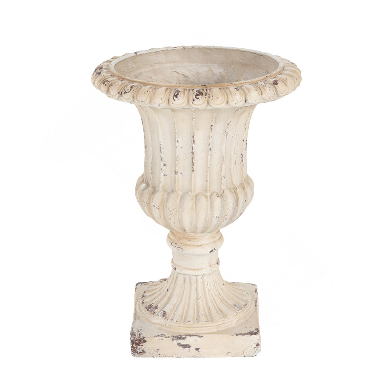 Urne de jardin, blanc antique, H 19,25 po