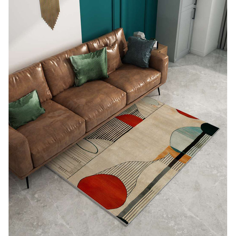 Tapis luxueux (3,3 x 5,9 pieds), 60% coton et 40% polyester, 1100 g / m² | Dessous en coton antidérapant, tissé à la machine, impression numérique | Sans velours, éponge de 0,3 po et feutre de 0,2 po | Lavable à 86 ° F | Parfait pour le salon et la chambre à coucher