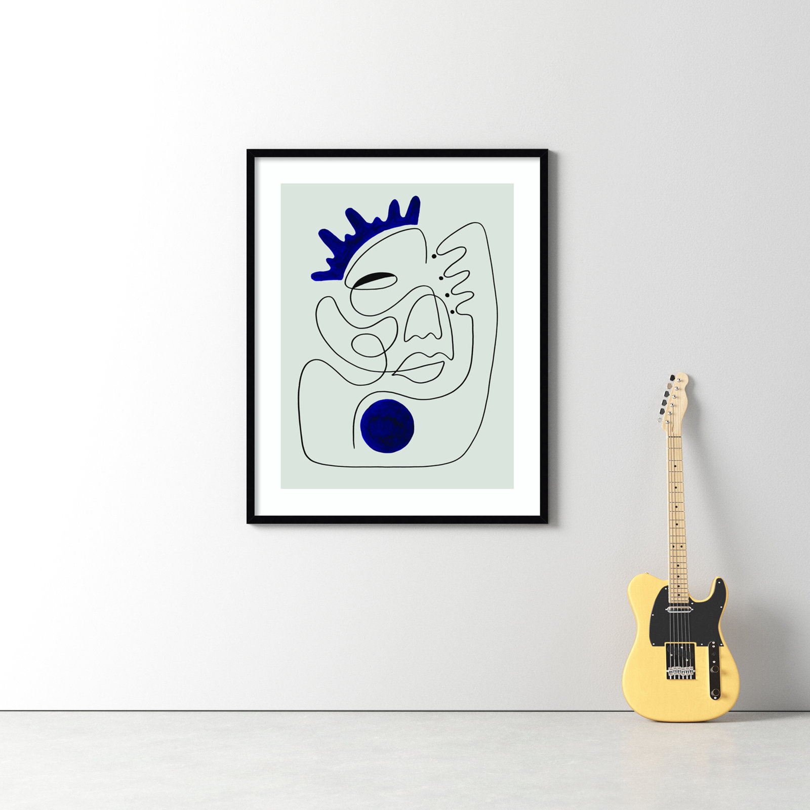 El Rey by Shatha Al Dafai, Noir Black Framed, 41.38" H x 33.38" W x 0.875" D