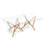 Baton Glass Top Table With Double Pedestal Base-1907945657