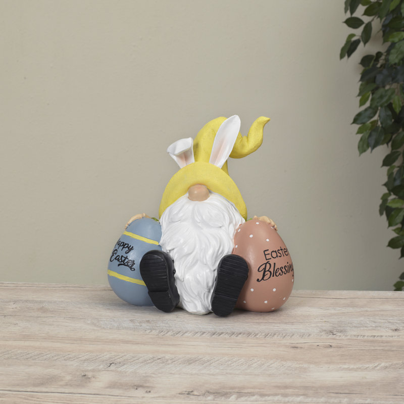 10.9 in. Resin Easter Egg Gnome