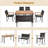 Eryn-Louise 6 - Person Acacia Solid Wood Patio Dining Set Umbrella Hole Included Rectangular Table