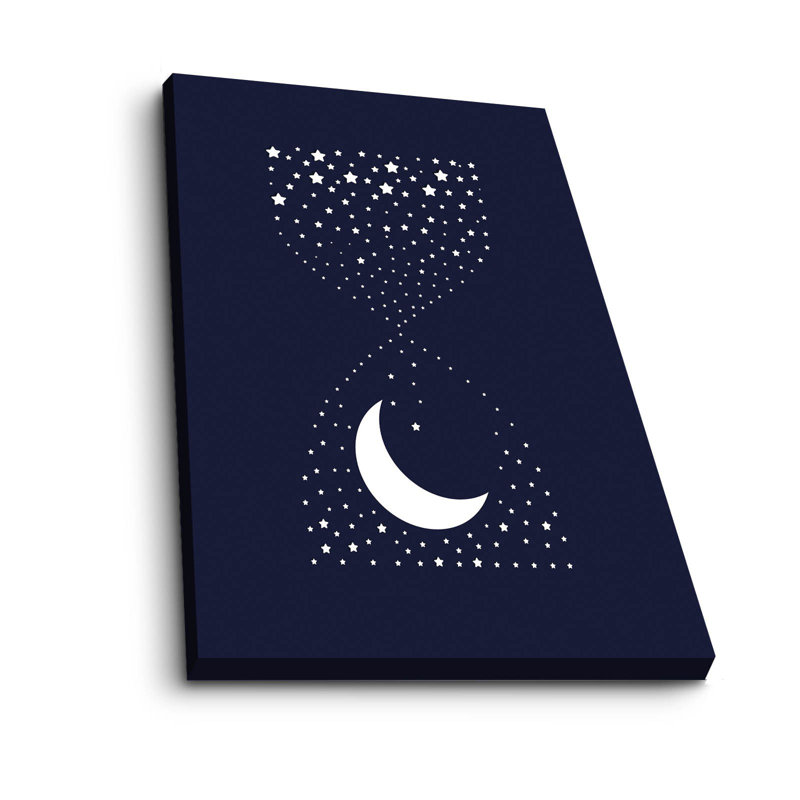 Lune et étoiles, ciel nocturne, toile de pin pour enfants, 11 po x 15 po