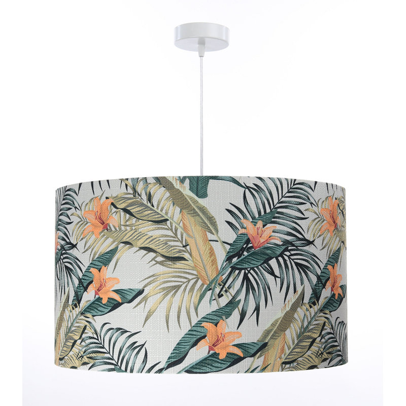1 - Light Green Drum Pendant, 117cm H x 60cm W x 60cm D
