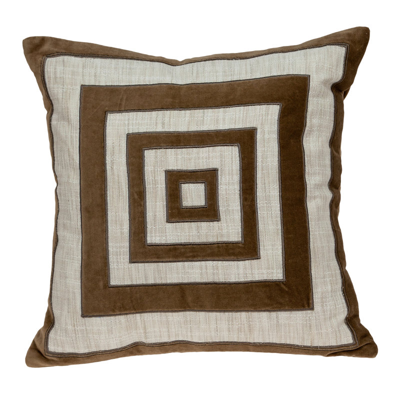 Embroidered Cotton Blend Throw Pillow